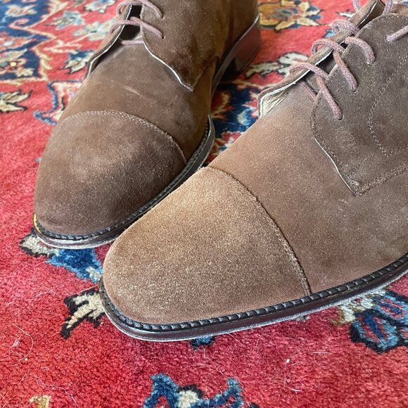Bruno Magli Mens 11 1/2  D Irwin Cocoa Brown Suede shoes, very good!
